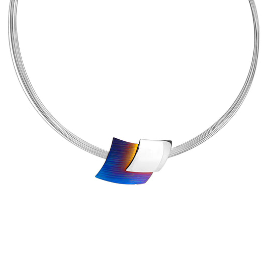 Collier Stahlseil Edelstahl rhodiniert 48,0cm