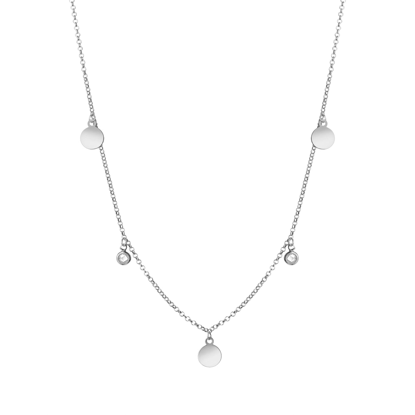 Collier Erbskette 925/- Sterling Silber rhodiniert 42,0cm Zirkonia