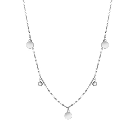 Collier Erbskette 925/- Sterling Silber rhodiniert 42,0cm Zirkonia