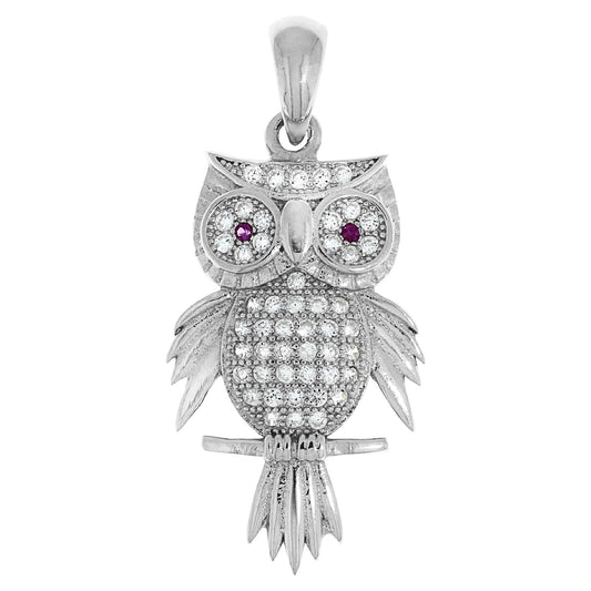 Anhänger 925/- Sterling Silber rhodiniert 3,2cm Zirkonia