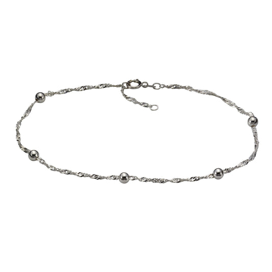 Fusskette 925/- Sterling Silber rhodiniert 24cm