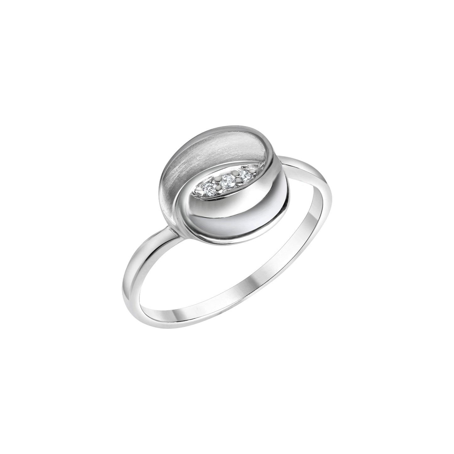 Ring 925/- Sterling Silber rhodiniert Zirkonia