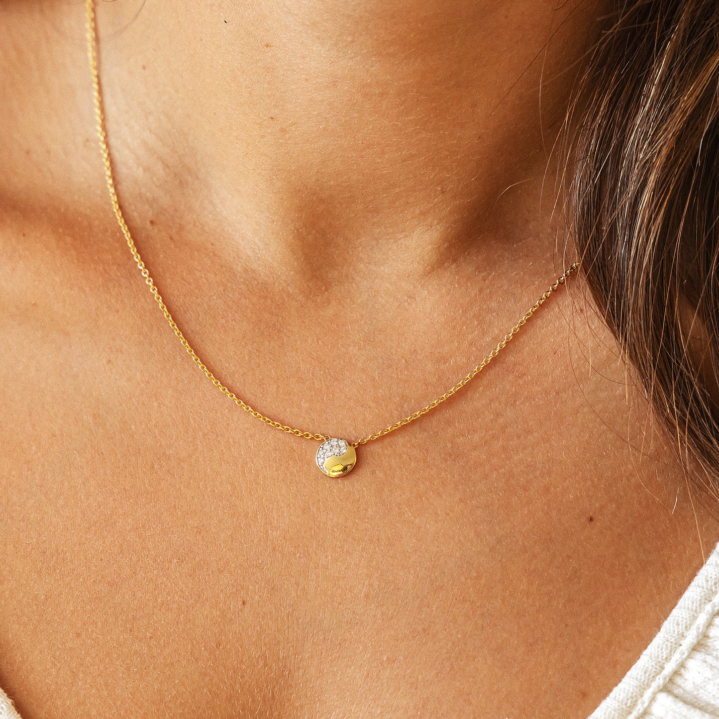 cai Kette 925 Silber vergoldet Ankerkette 925/- Sterling Silber vergoldet 43,0cm Zirkonia