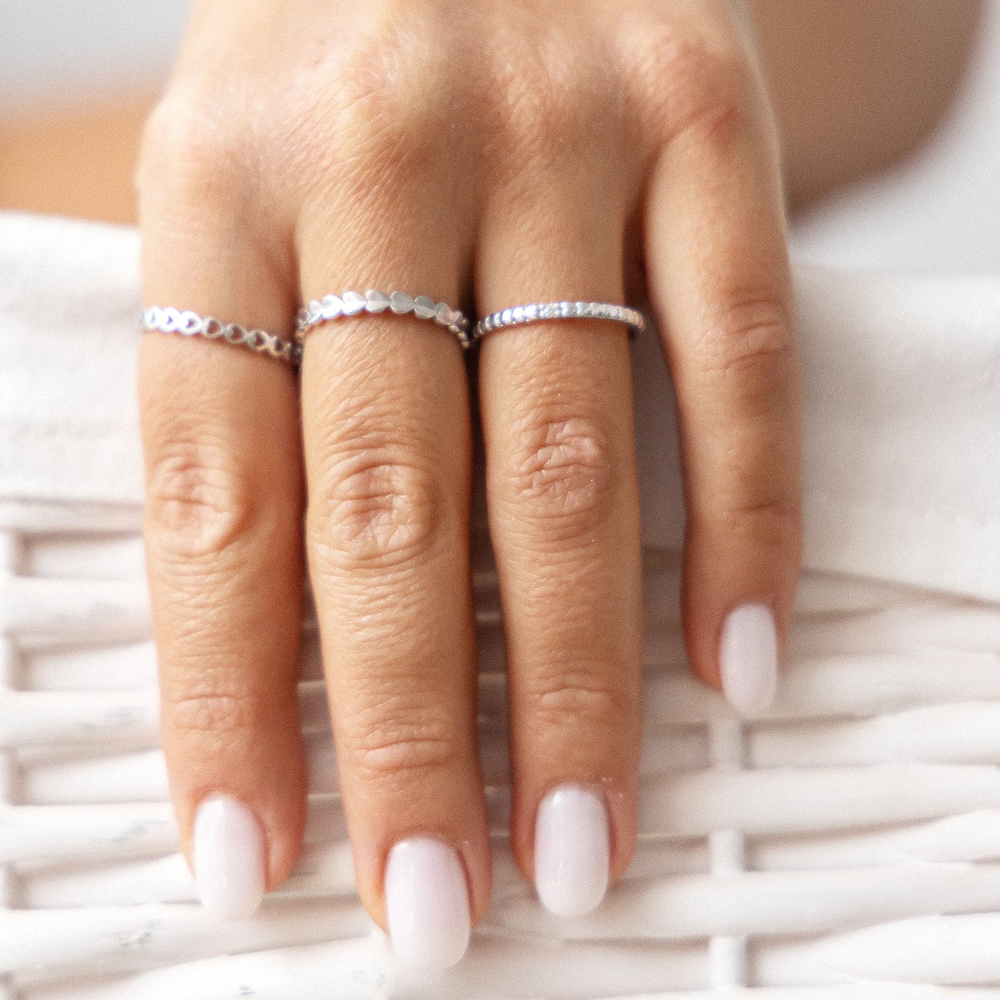 cai Ring 925/- Sterling Silber rhodiniert ohne Stein