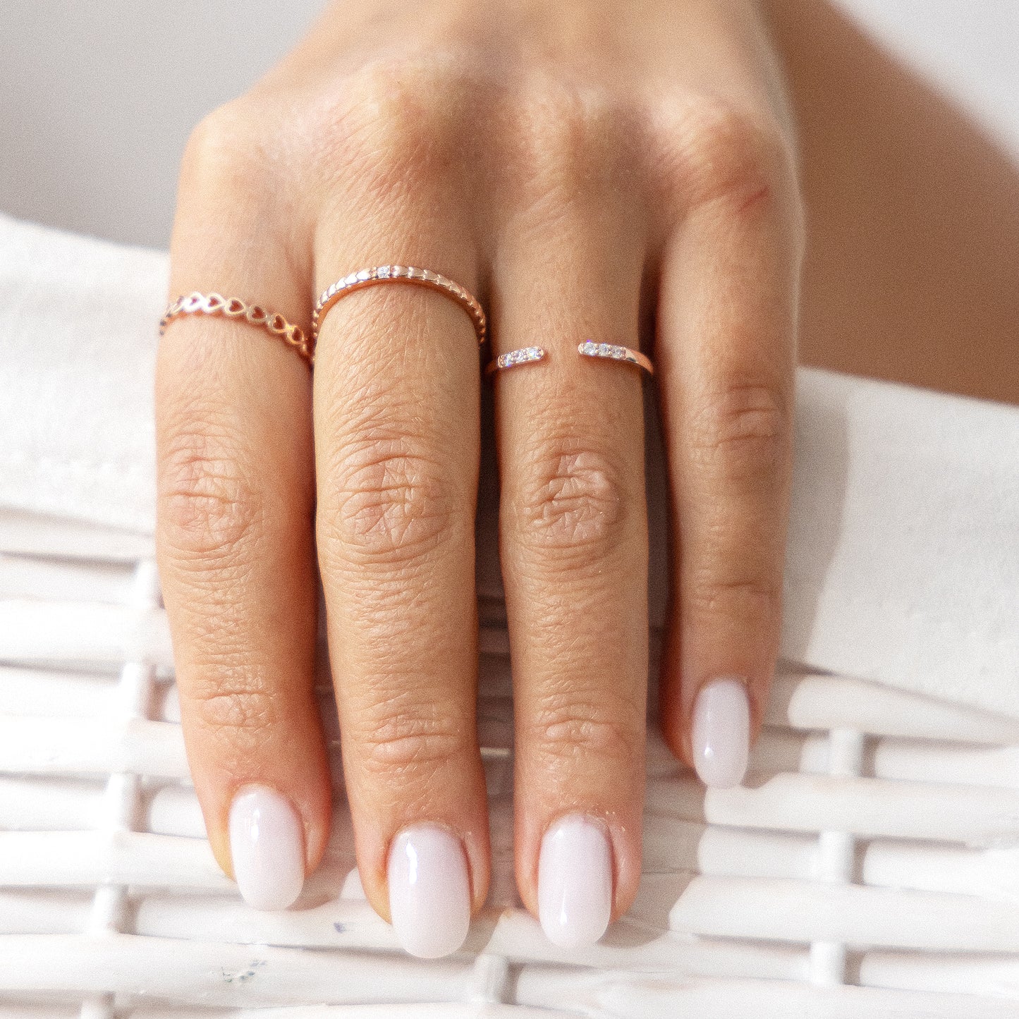 cai Ring 925/- Sterling Silber rotvergoldet Zirkonia