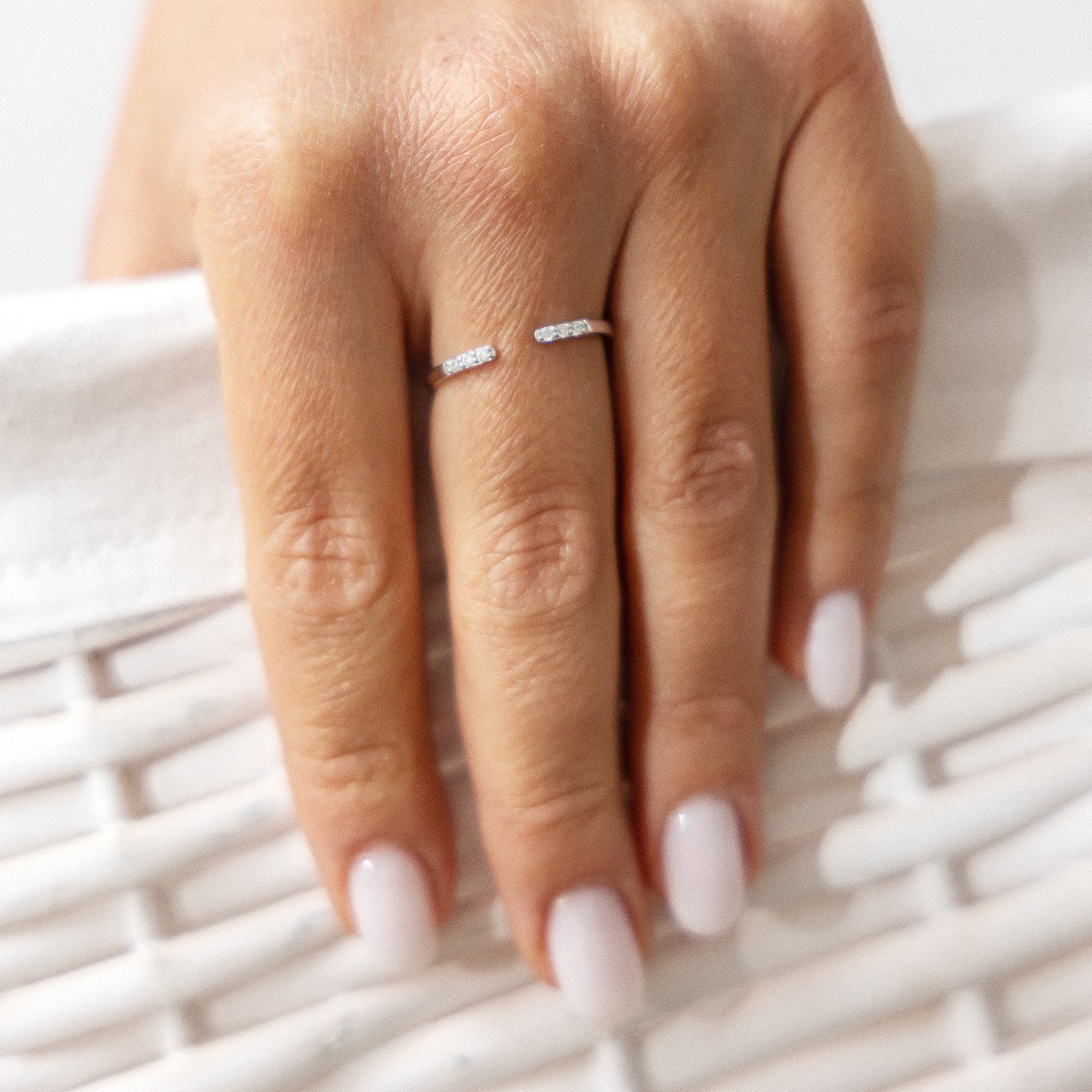 cai Ring 925/- Sterling Silber rhodiniert Zirkonia