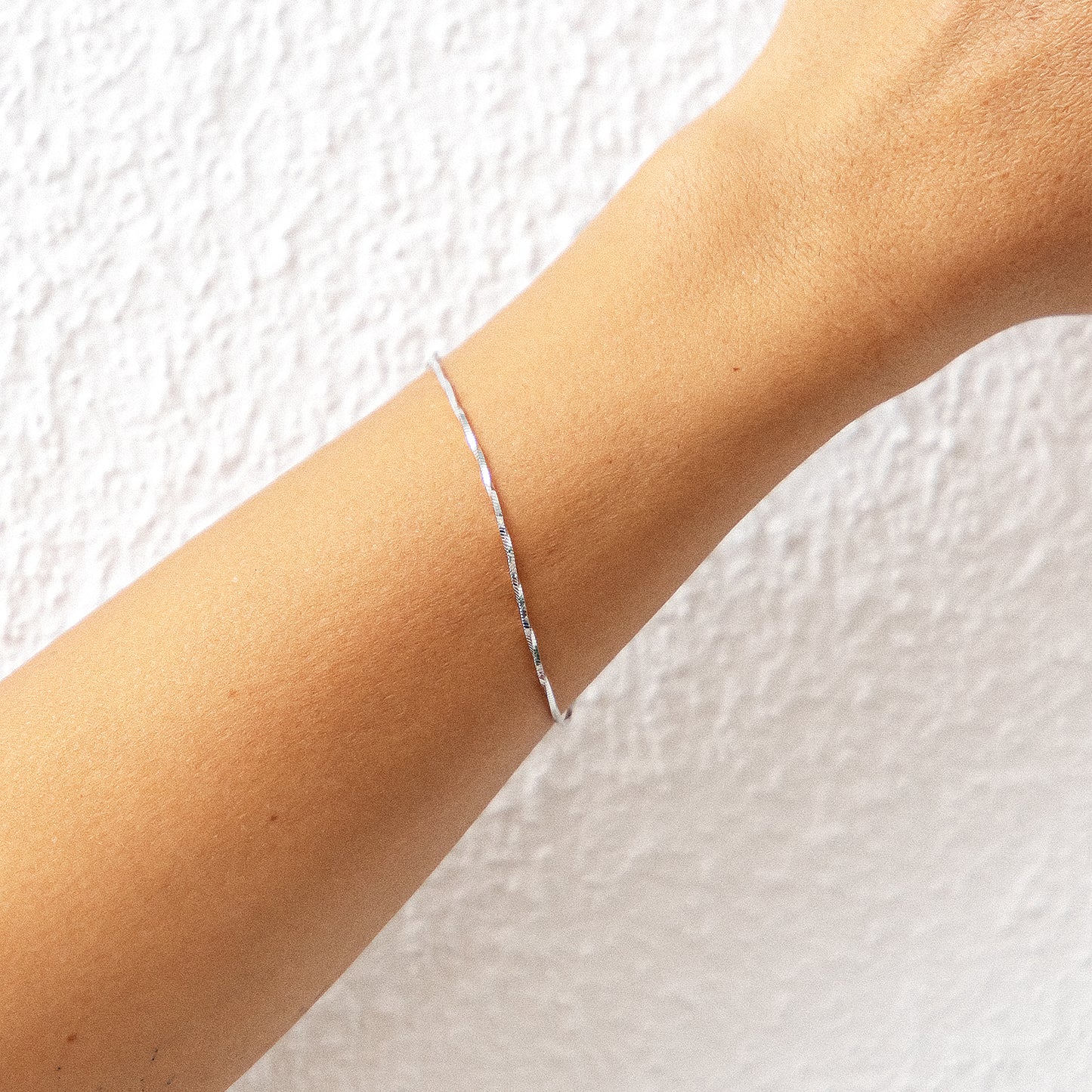 cai Armband 4-kant Schlangenkette 925/- Sterling Silber rhodiniert 19,0cm