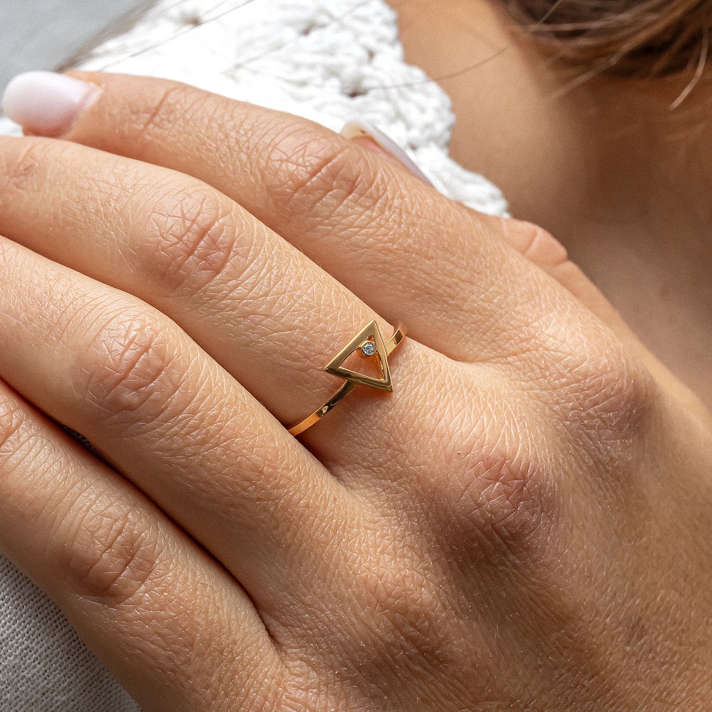 cai Ring 925/- Sterling Silber vergoldet Zirkonia