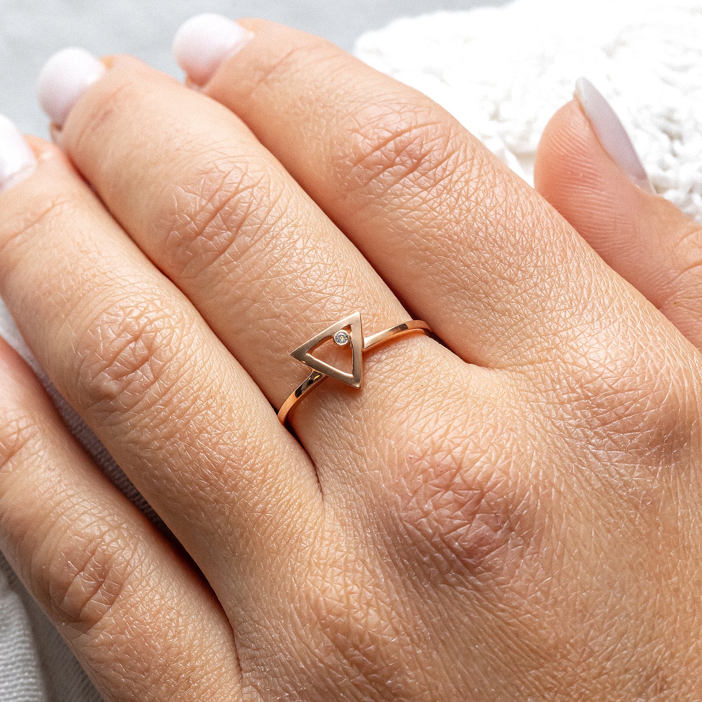 cai Ring 925/- Sterling Silber rotvergoldet Zirkonia