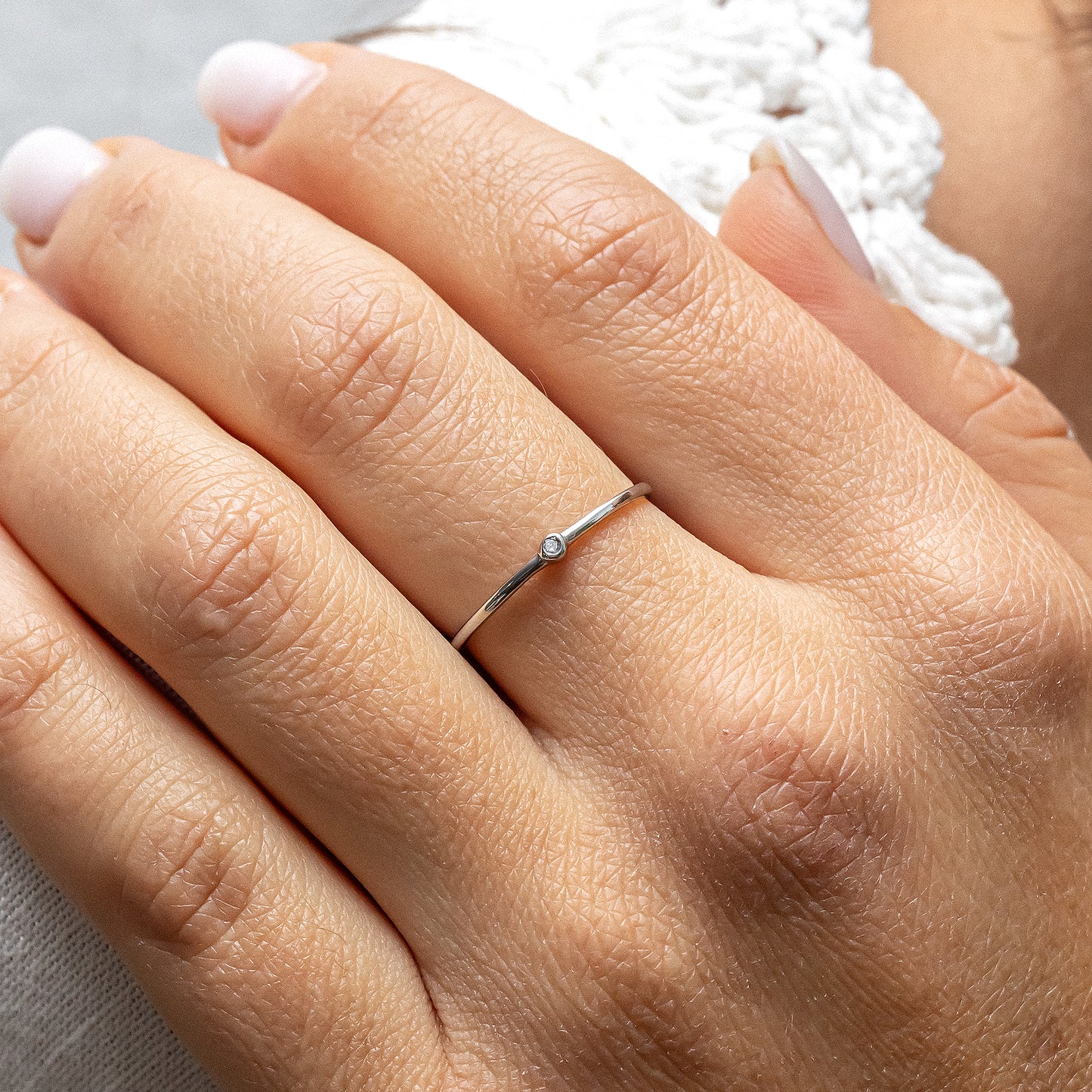 cai Ring 925/- Sterling Silber rhodiniert Zirkonia