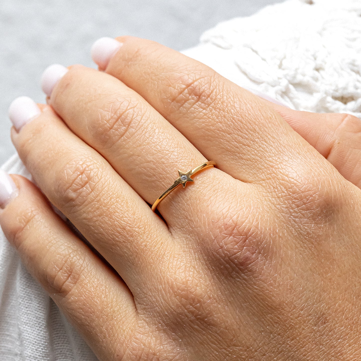 cai Ring 925/- Sterling Silber vergoldet Zirkonia