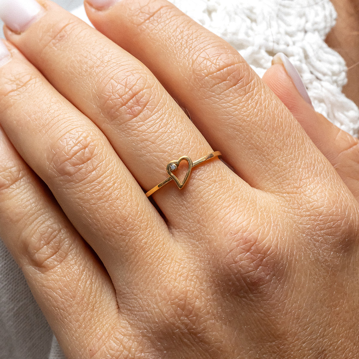 cai love Ring 925/- Sterling Silber vergoldet Zirkonia