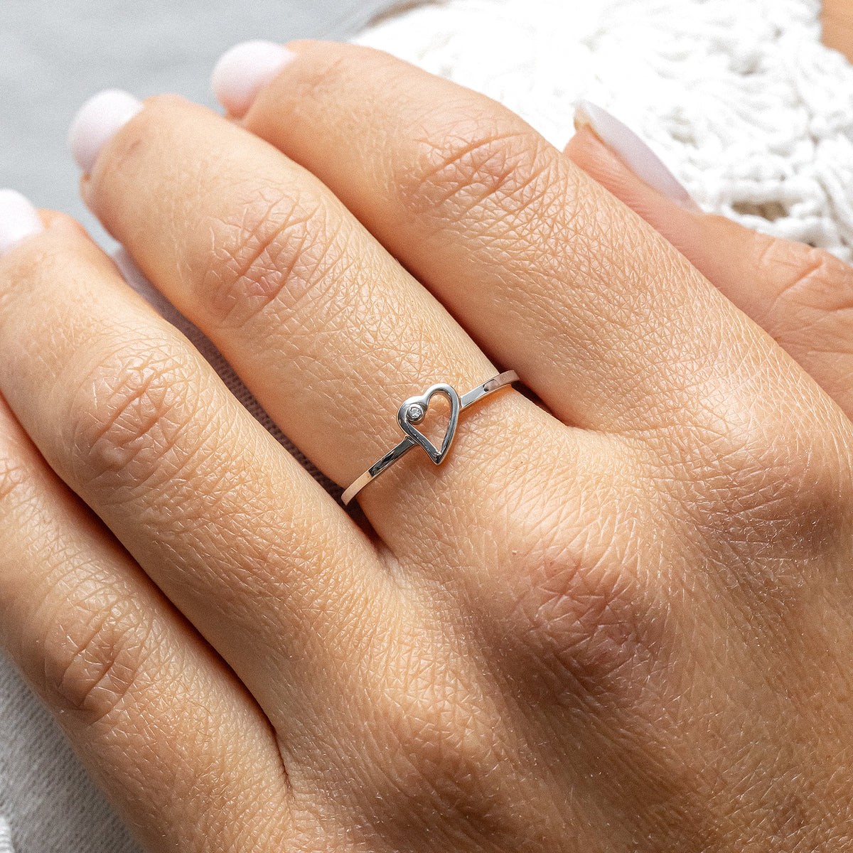 cai love Ring 925/- Sterling Silber rhodiniert Zirkonia