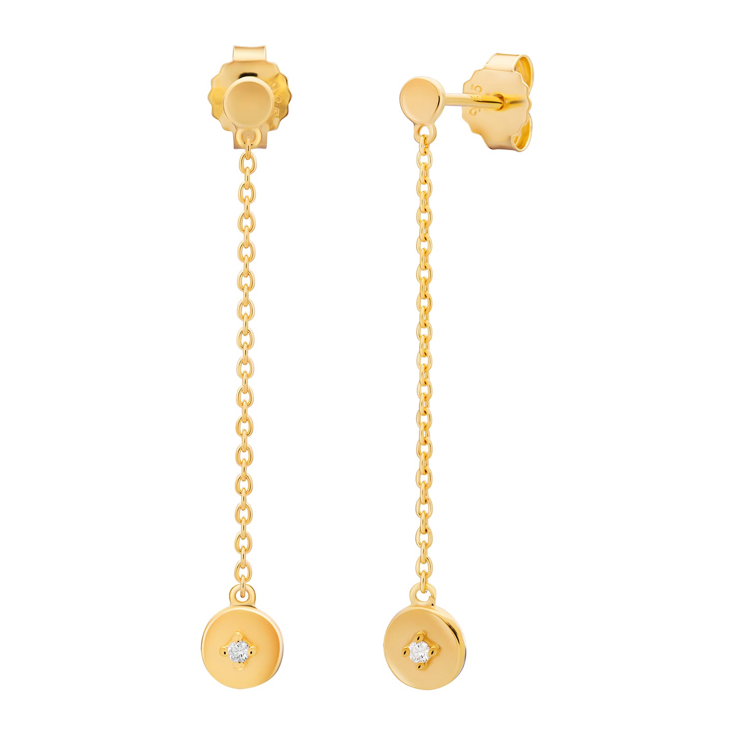 cai Ohrringe 925 Sterling Silber vergoldet Boho Zirkonia 925/- Sterling Silber vergoldet 4,1cm Zirkonia