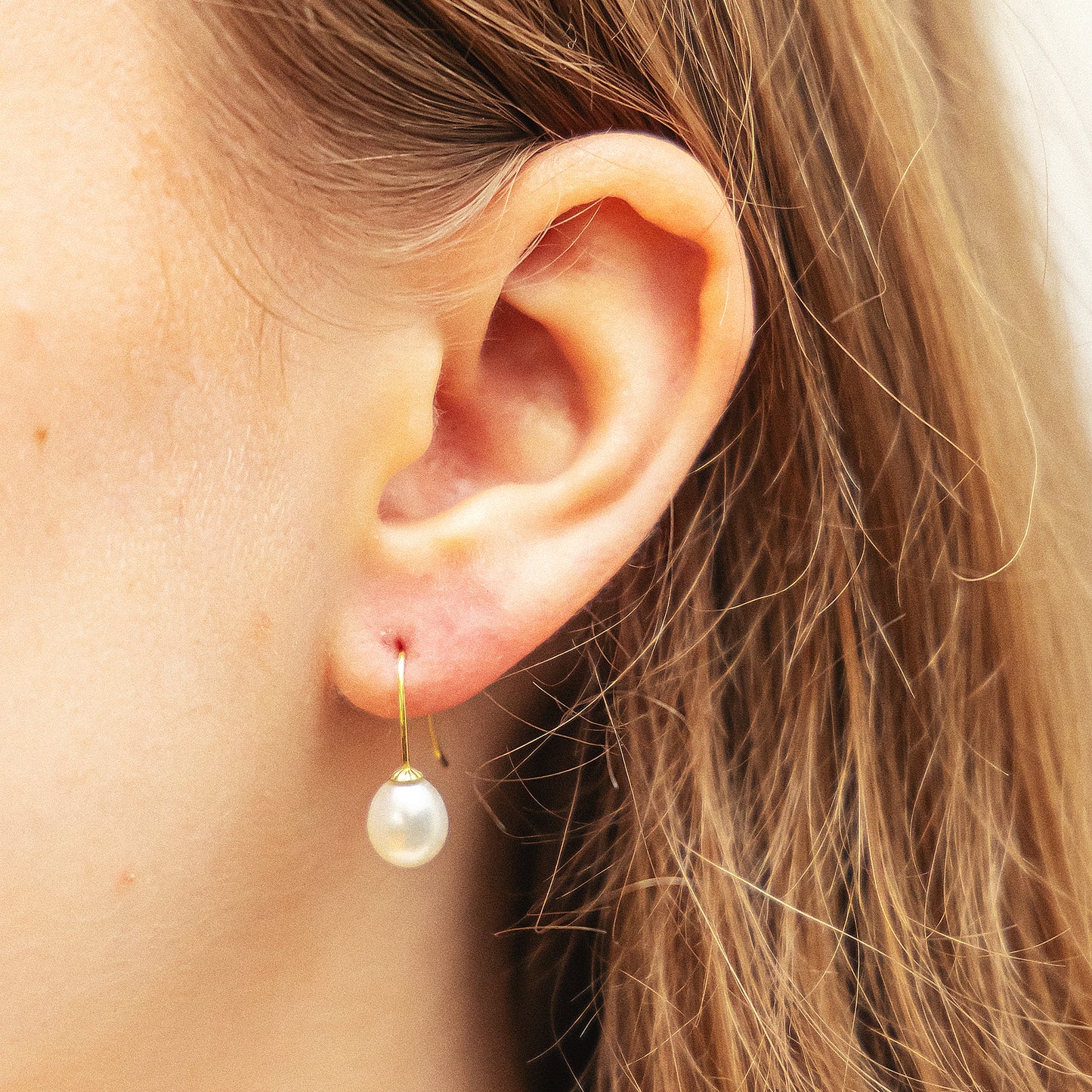 Ohrhänger 375/- Gold 2,6cm Süßwasserzuchtperle