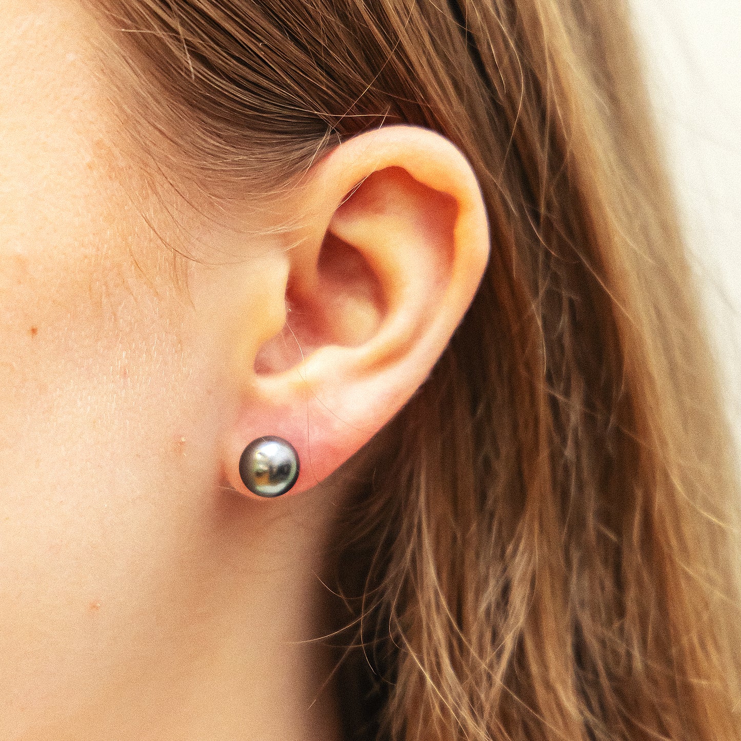 Ohrringe 585/- Gold rhodiniert 0,8cm Tahiti-Perle