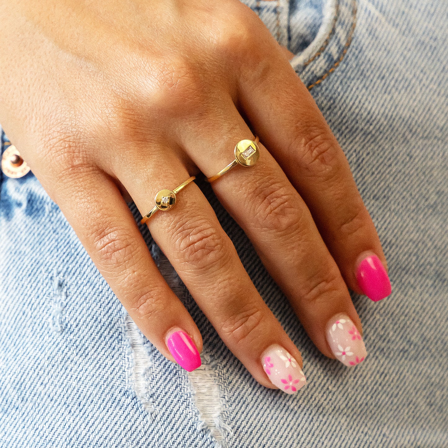 cai Ring 925/- Sterling Silber vergoldet Zirkonia