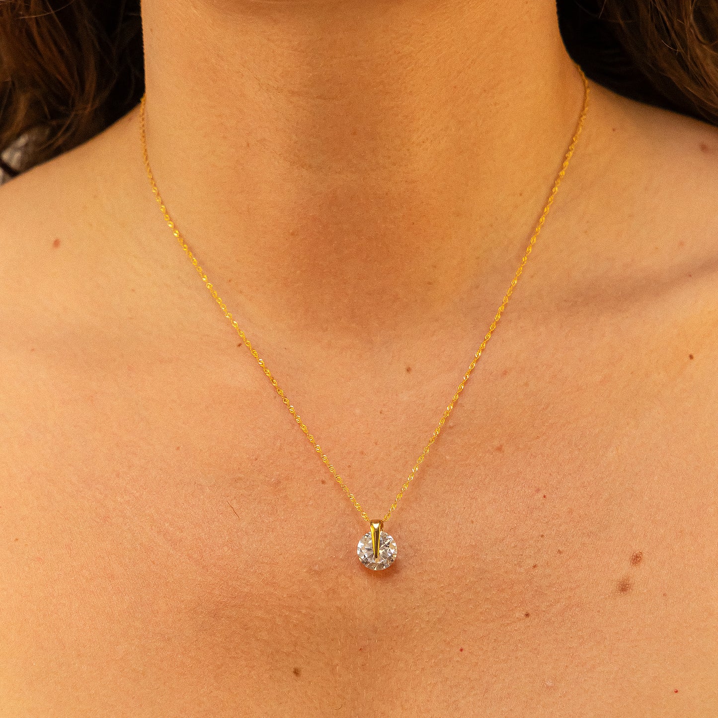 Halskette Singapurkette 333/- Gold 42cm Zirkonia