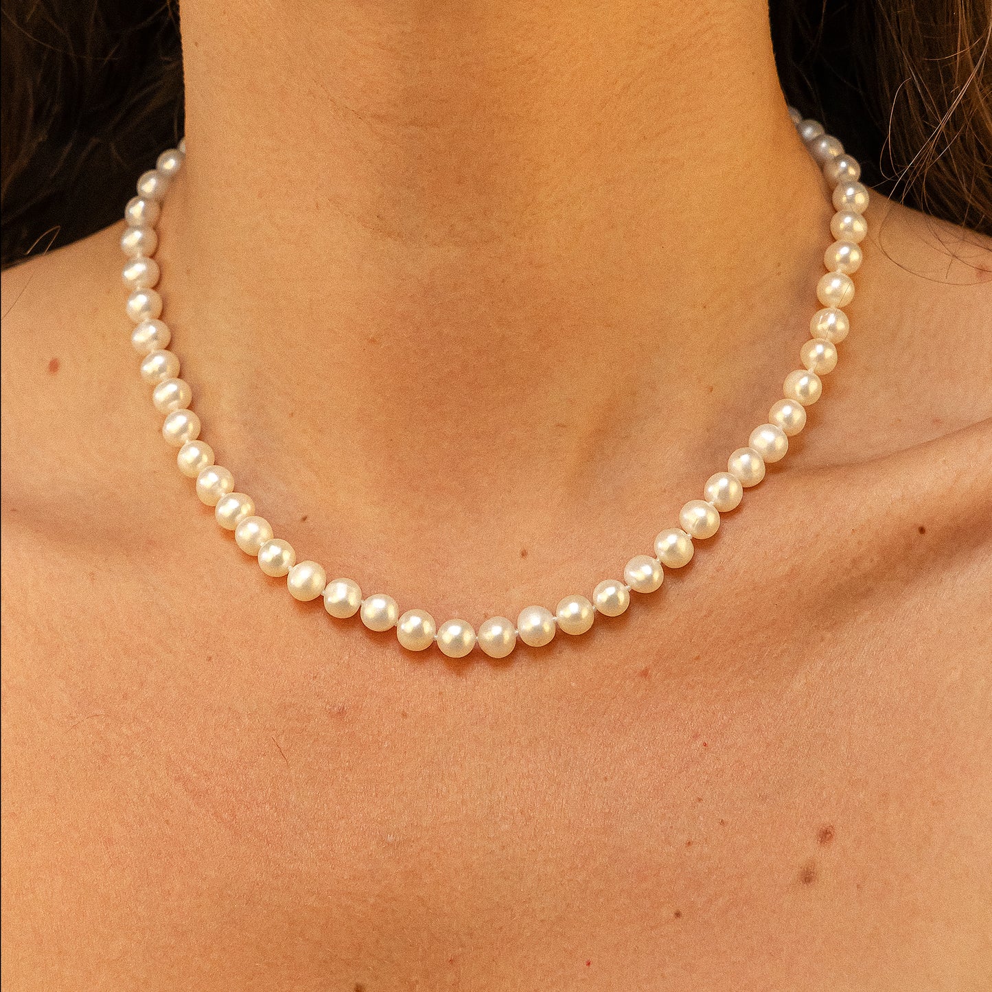 Halskette Süßwasserzuchtperlen 375/- Gold 45cm