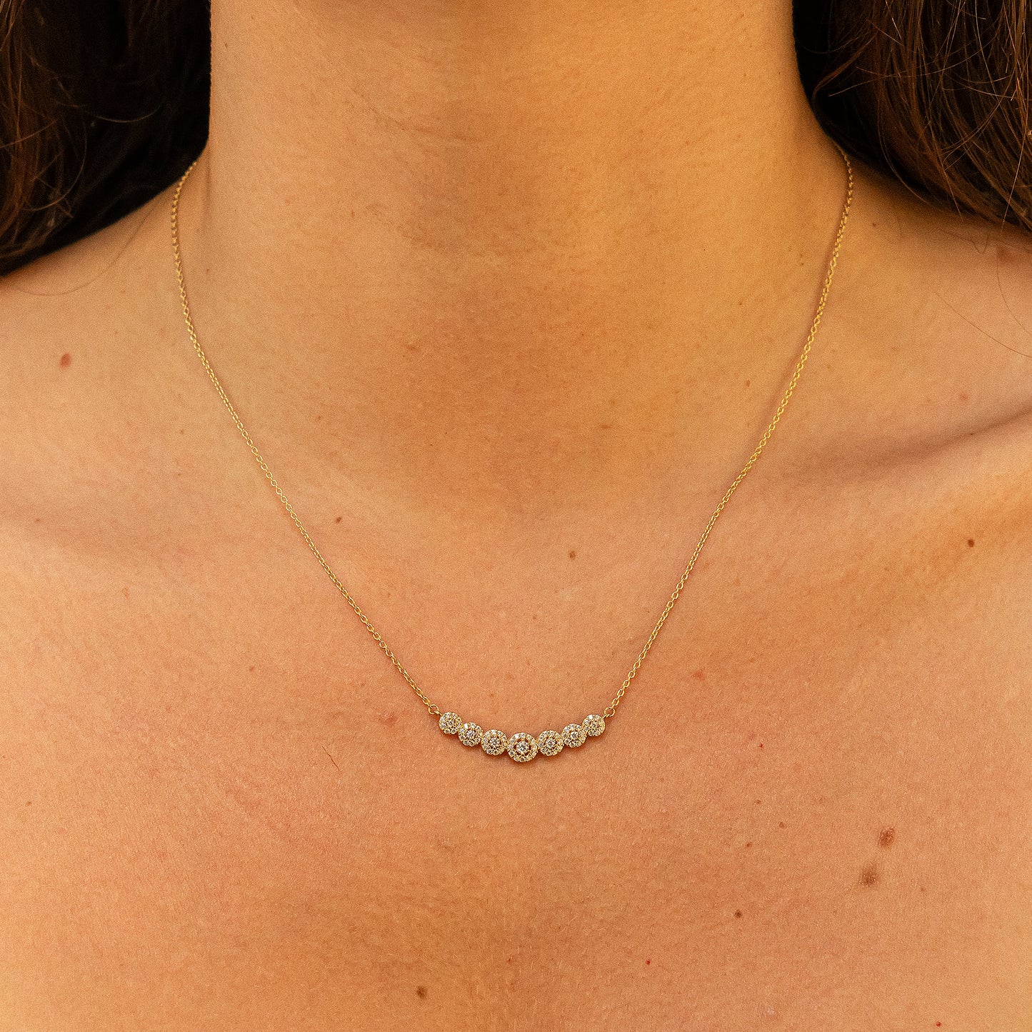 Halskette Ankerkette 585/- Gold rhodiniert (teil) 45,0cm Zirkonia