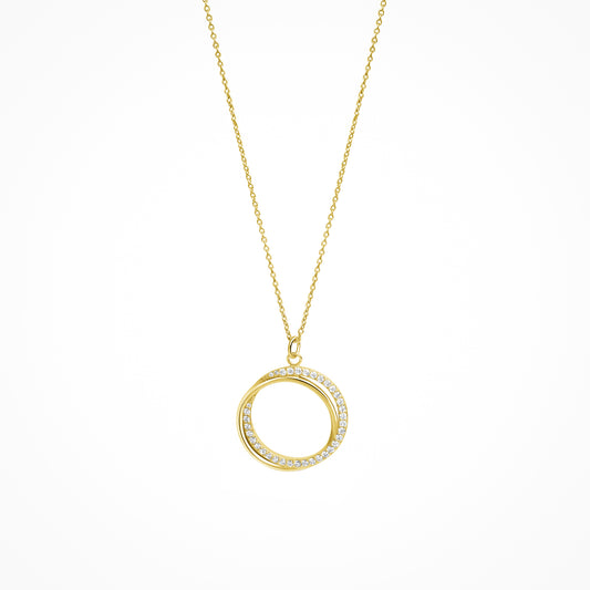 Halskette Ankerkette 925/- Sterling Silber vergoldet (teil) 45,0cm Zirkonia