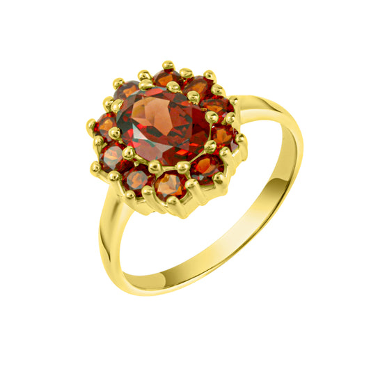 Ring 925/- Sterling Silber vergoldet Granat