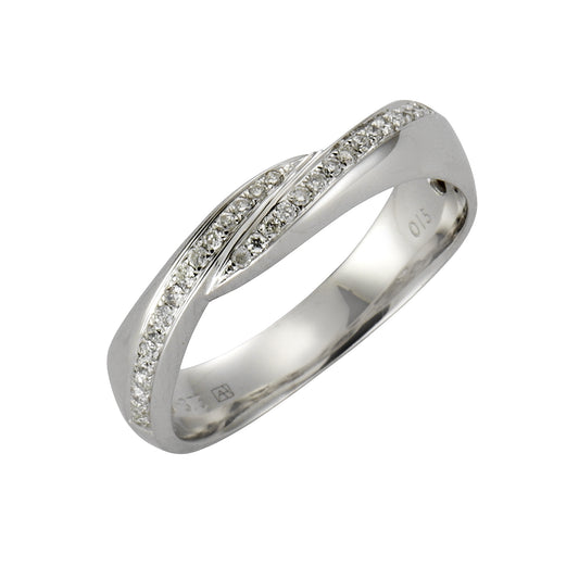 Ring 375/- Gold rhodiniert Brillant 0,15ct.