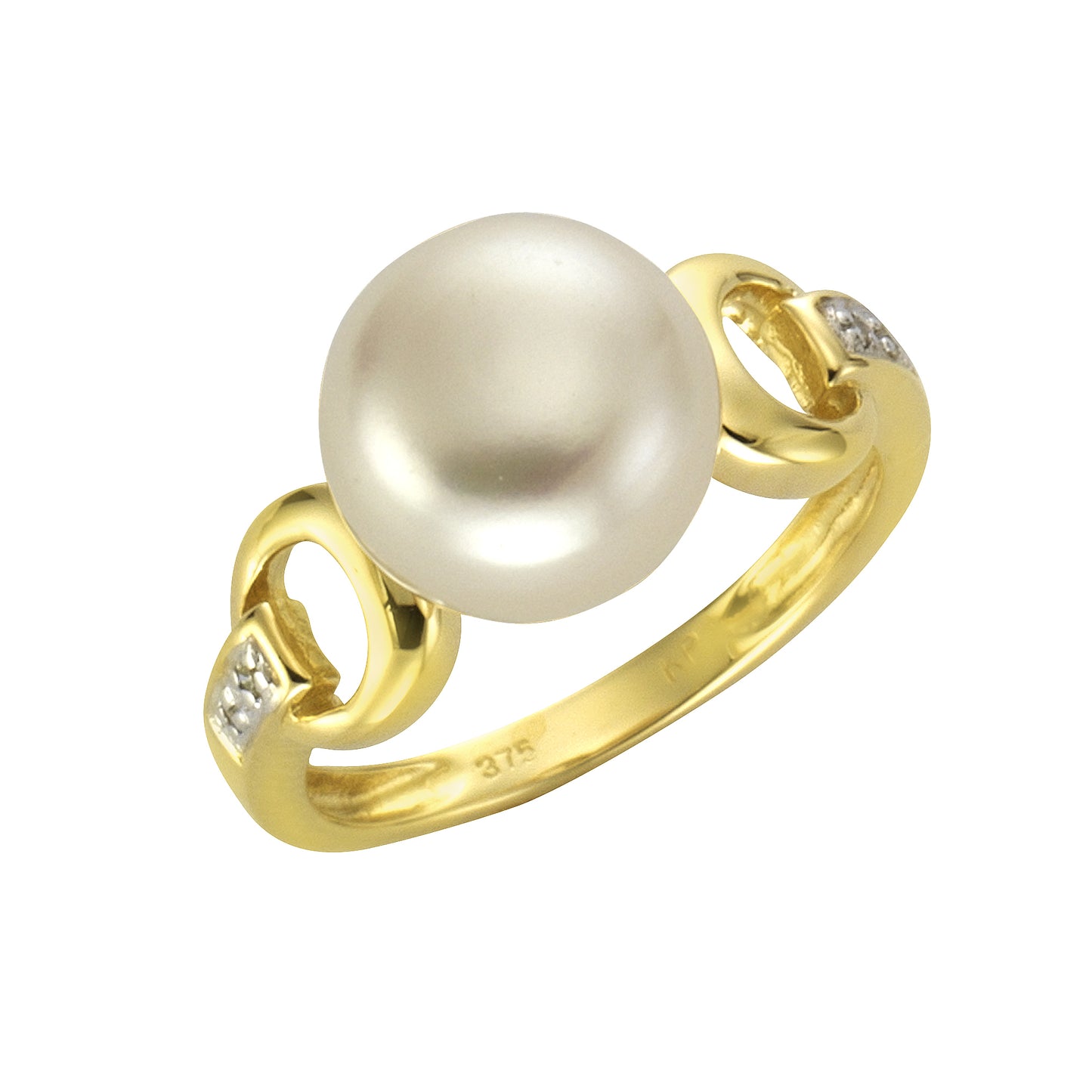 Ring 375/- Gold rhodiniert (teil) Diamant 0,02ct.