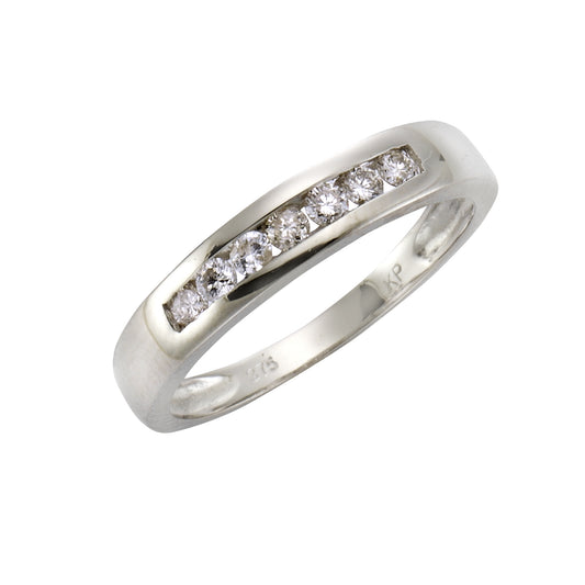 Ring 375/- Gold rhodiniert Brillant 0,25ct.