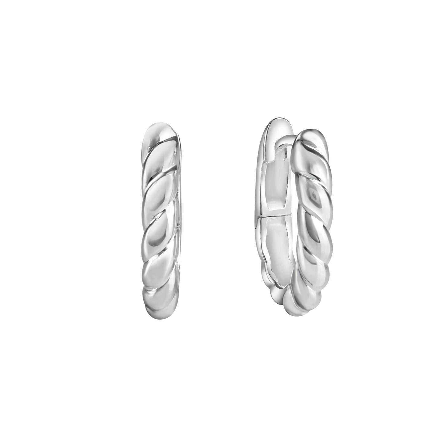 Klappcreolen 925/- Sterling Silber rhodiniert 1,5cm ohne