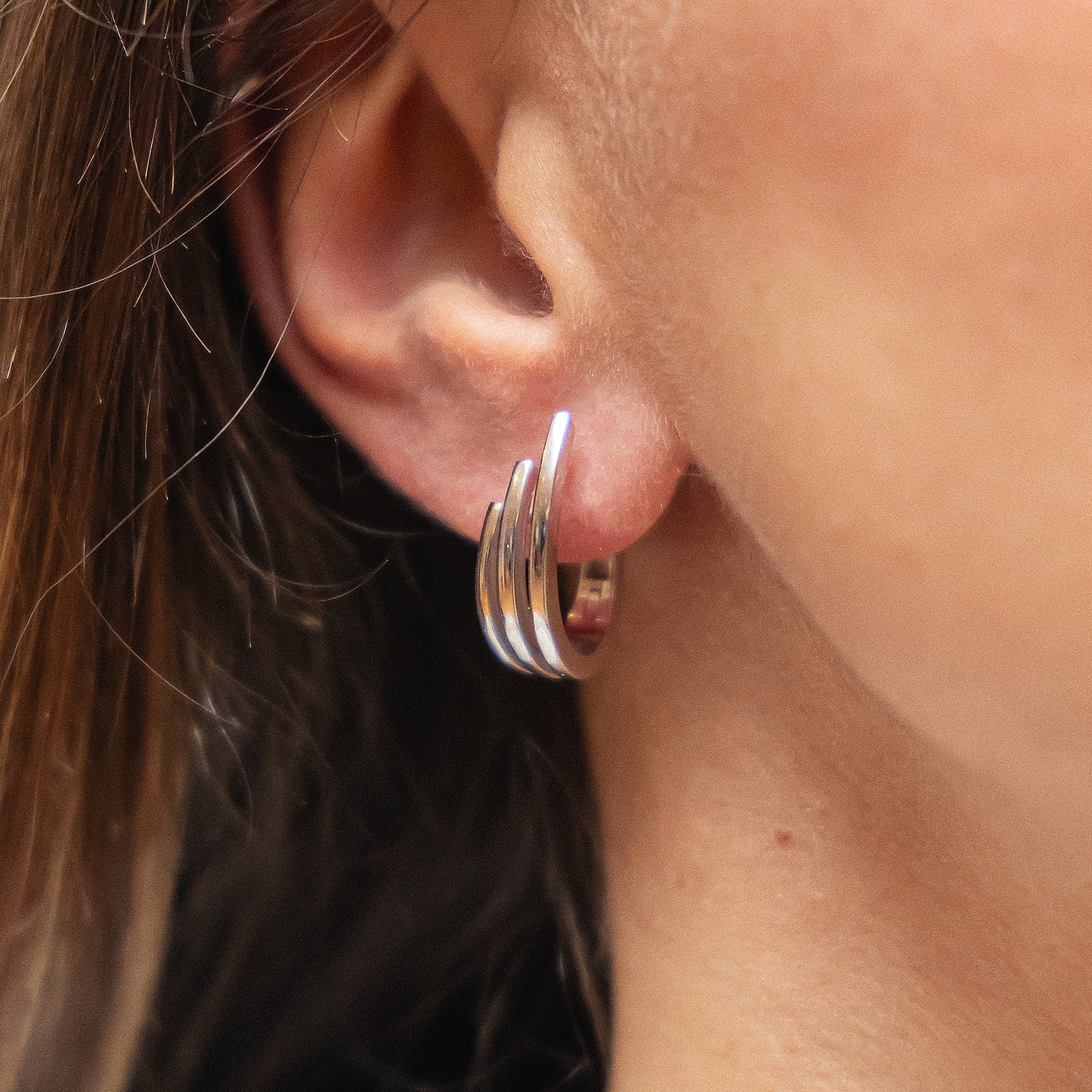 Klappcreolen 925/- Sterling Silber rhodiniert 1,9cm ohne