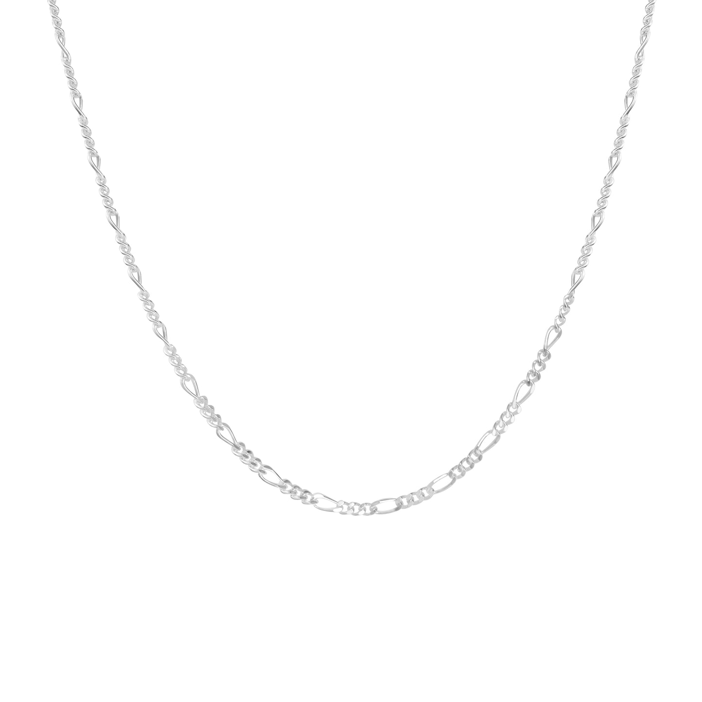 Collier Figarokette 925/- Sterling Silber versilbert 45cm