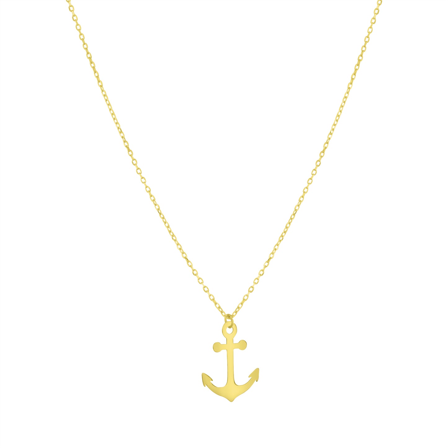 Anhänger mit Kette Ankerkette 375/- Gold 45,0cm