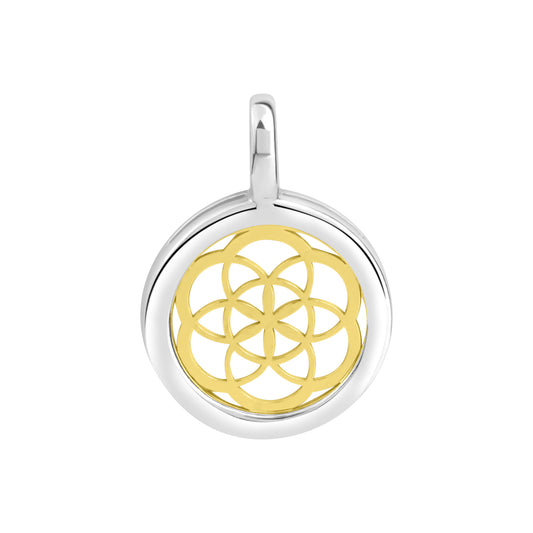 Anhänger 925/- Sterling Silber vergoldet (teil) 2,5cm Perlmutt