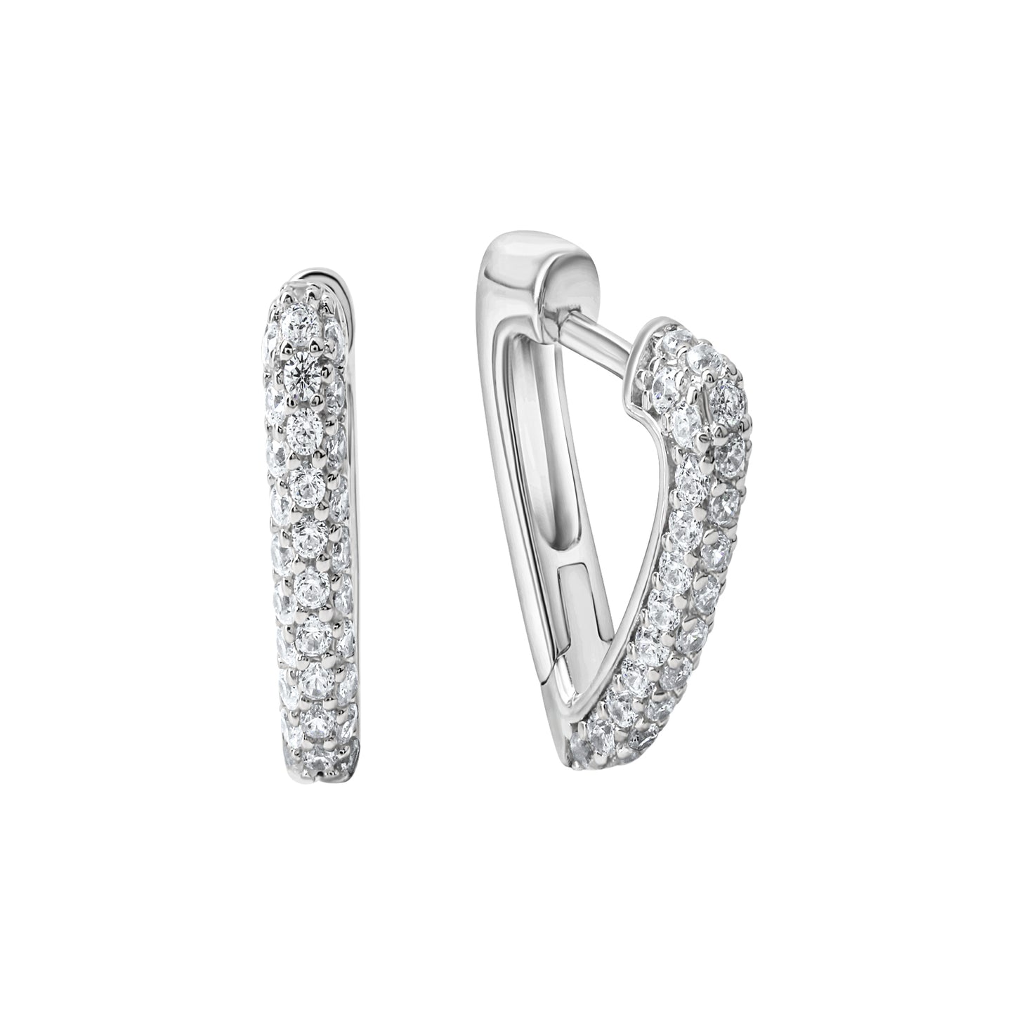 Ohrschmuck 925 Silber weiße Zirkonia 925/- Sterling Silber rhodiniert 1,6cm Zirkonia