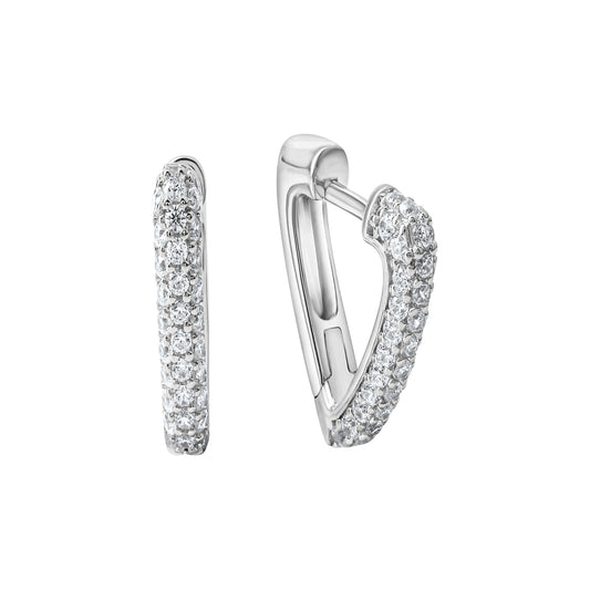 Ohrschmuck 925 Silber weiße Zirkonia 925/- Sterling Silber rhodiniert 1,6cm Zirkonia