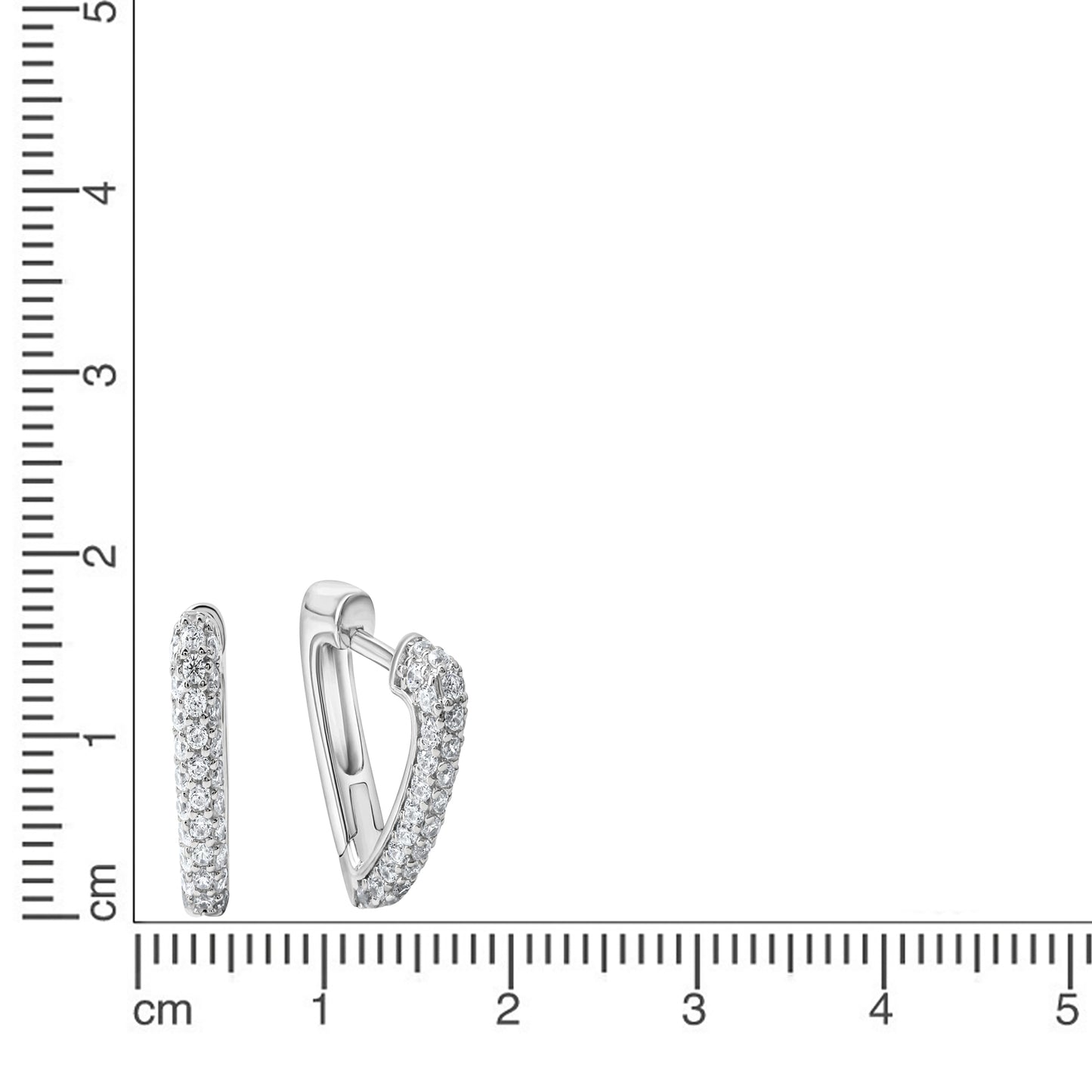 Ohrschmuck 925 Silber weiße Zirkonia 925/- Sterling Silber rhodiniert 1,6cm Zirkonia