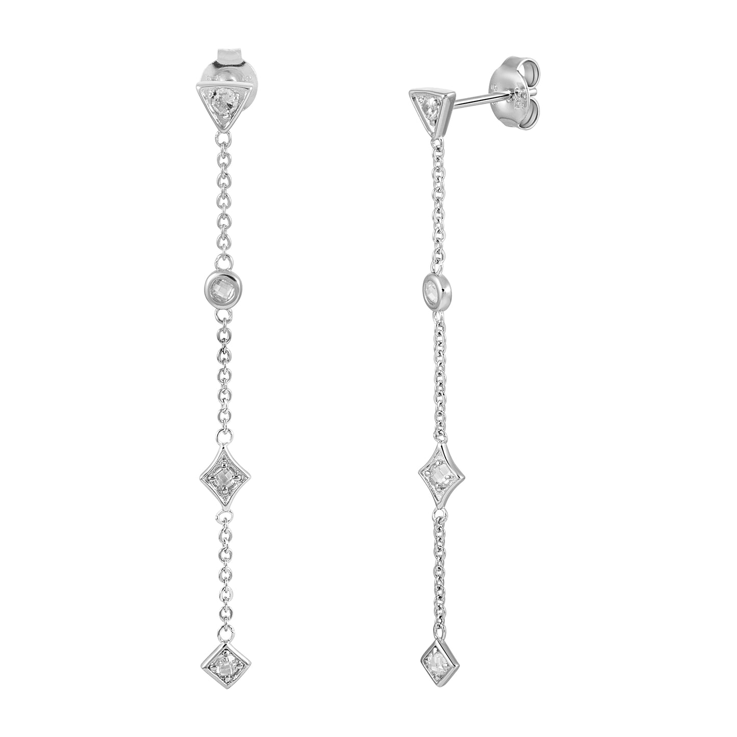 cai Ohrringe 925 Sterling Silber rhodiniert  Zirkonia 925/- Sterling Silber rhodiniert 5,0cm Zirkonia