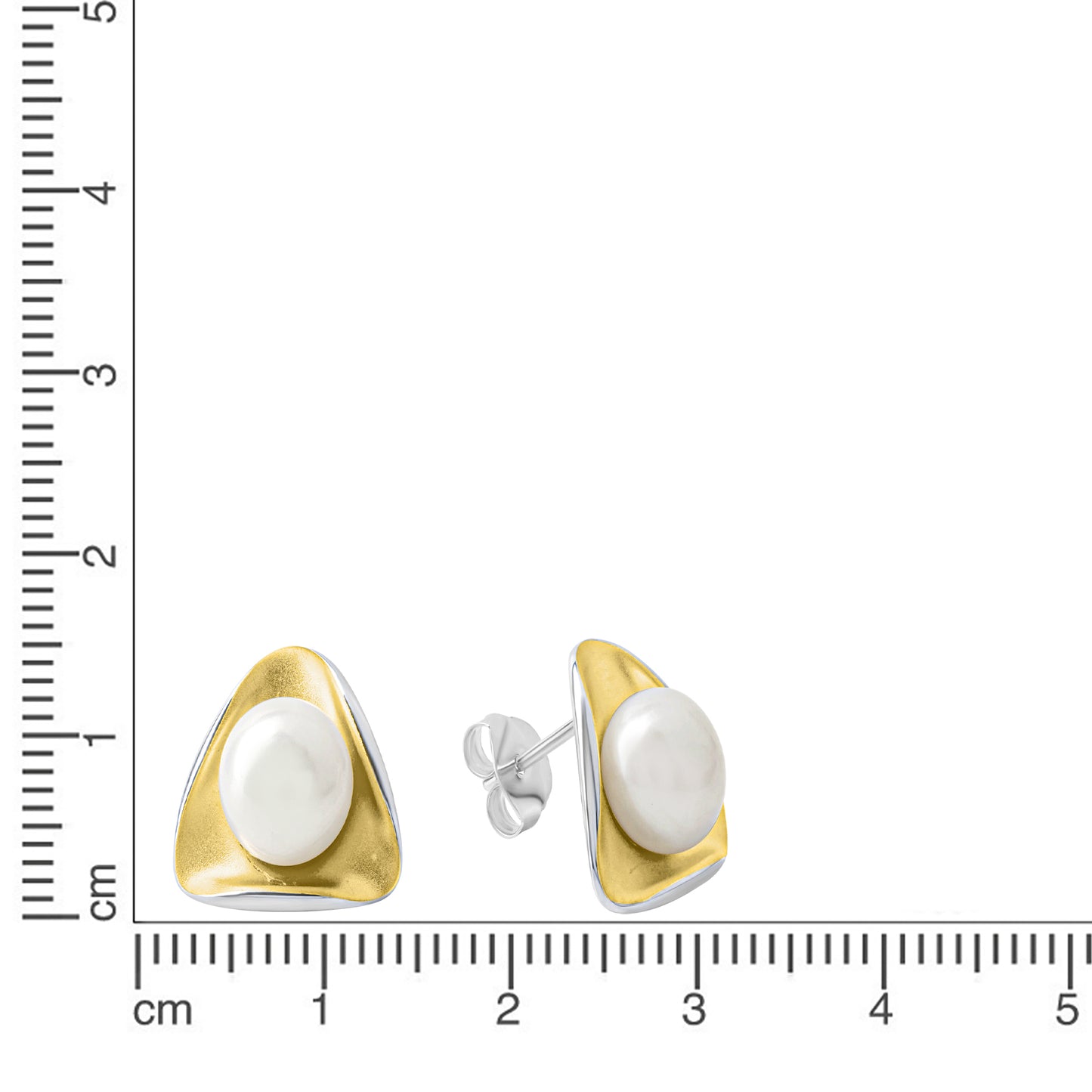 Ohrring 925 Silber mit Süßwasserzuchtperlen 925/- Sterling Silber rhodiniert 1cm Perle