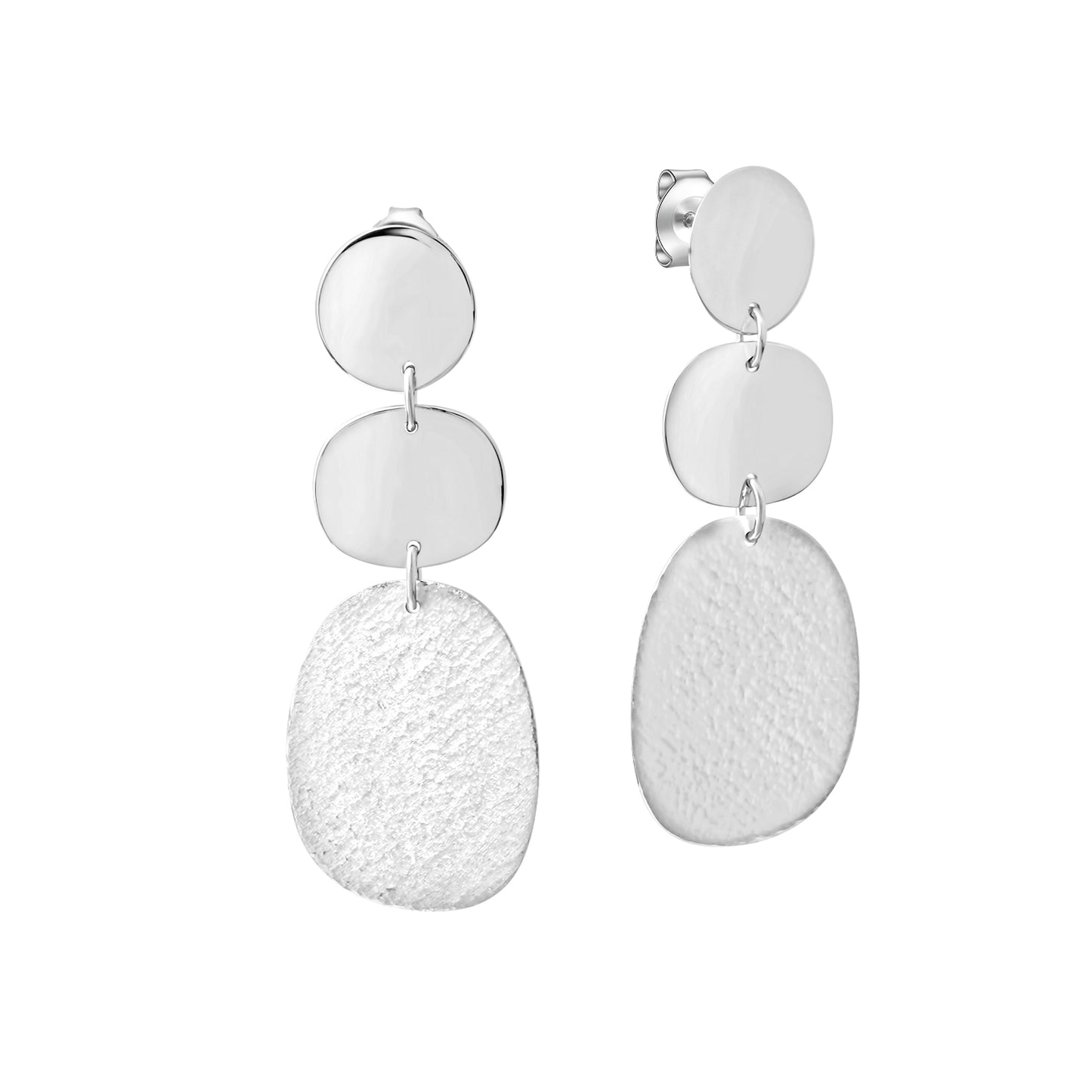 Ohrring 925 Sterling Silber 925/- Sterling Silber rhodiniert 4,7cm ohne