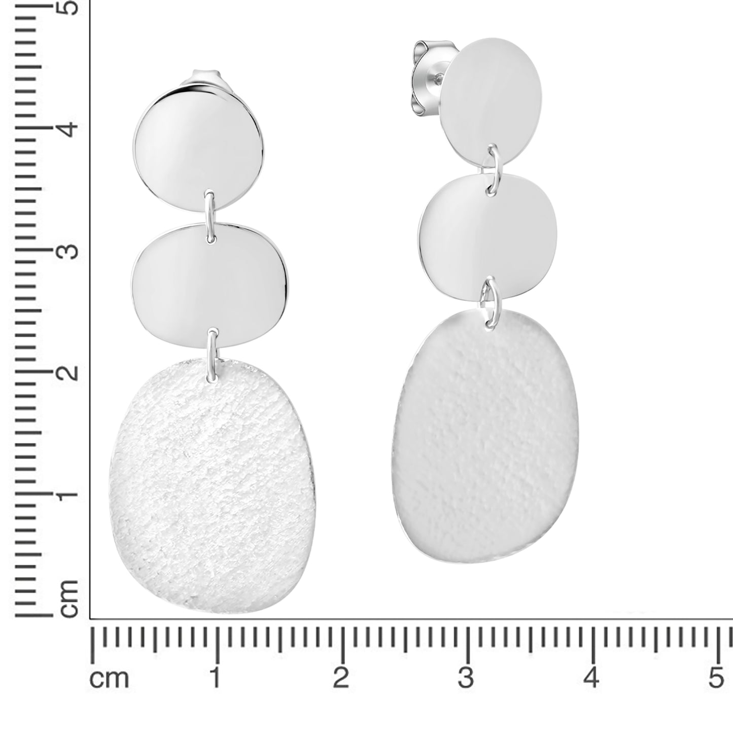 Ohrring 925 Sterling Silber 925/- Sterling Silber rhodiniert 4,7cm ohne