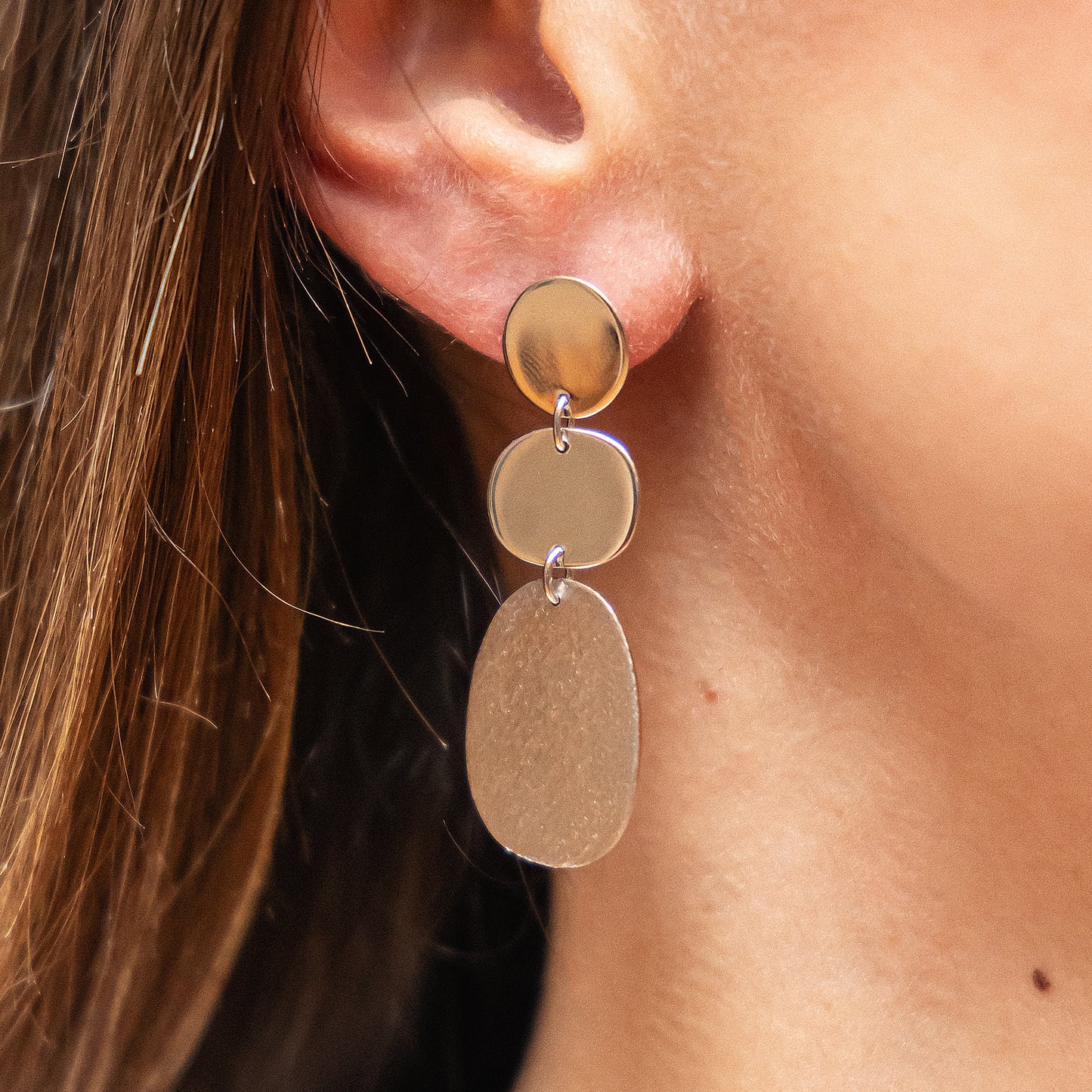 Ohrring 925 Sterling Silber 925/- Sterling Silber rhodiniert 4,7cm ohne