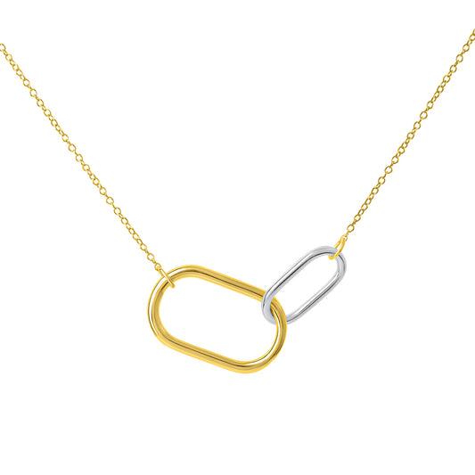 Halskette Ankerkette 925/- Sterling Silber vergoldet (teil) 45,0cm