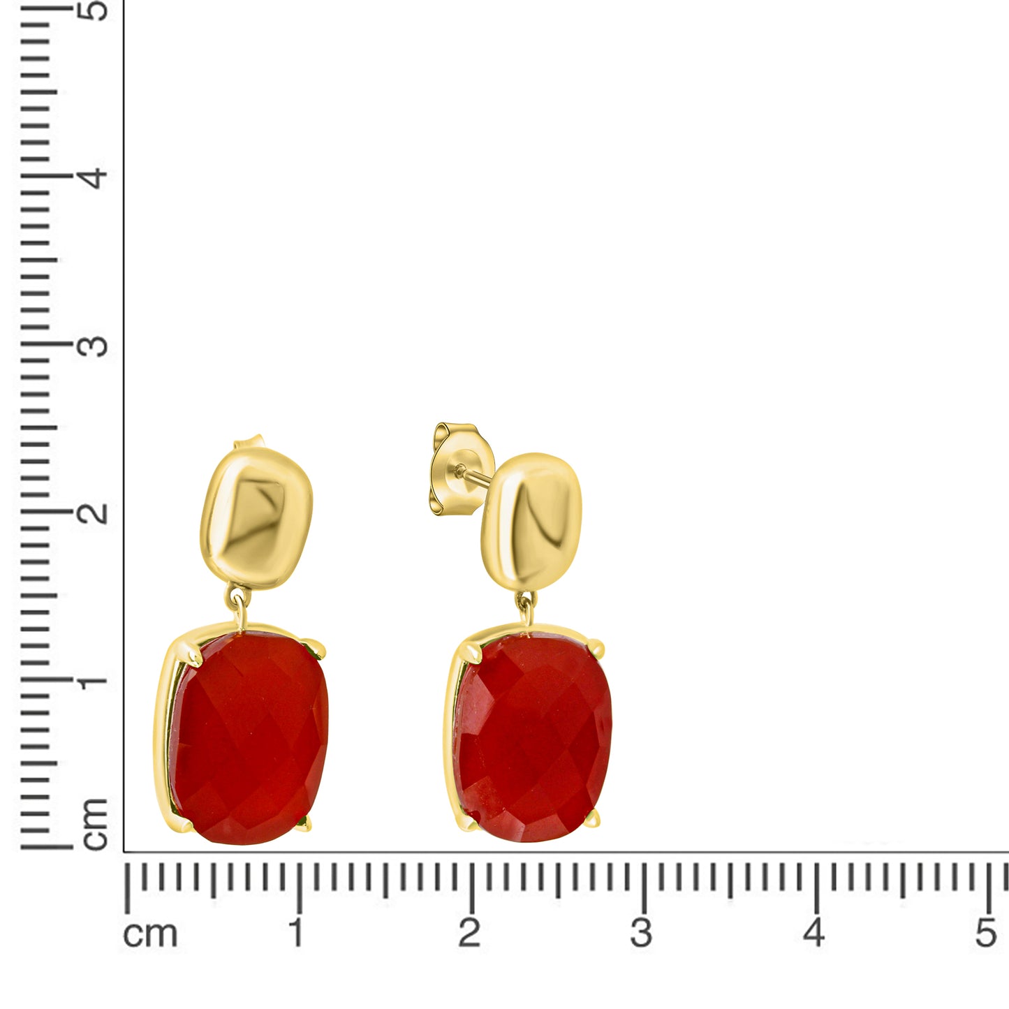 Ohrhänger 925/- Sterling Silber vergoldet 2,4cm Chalcedon