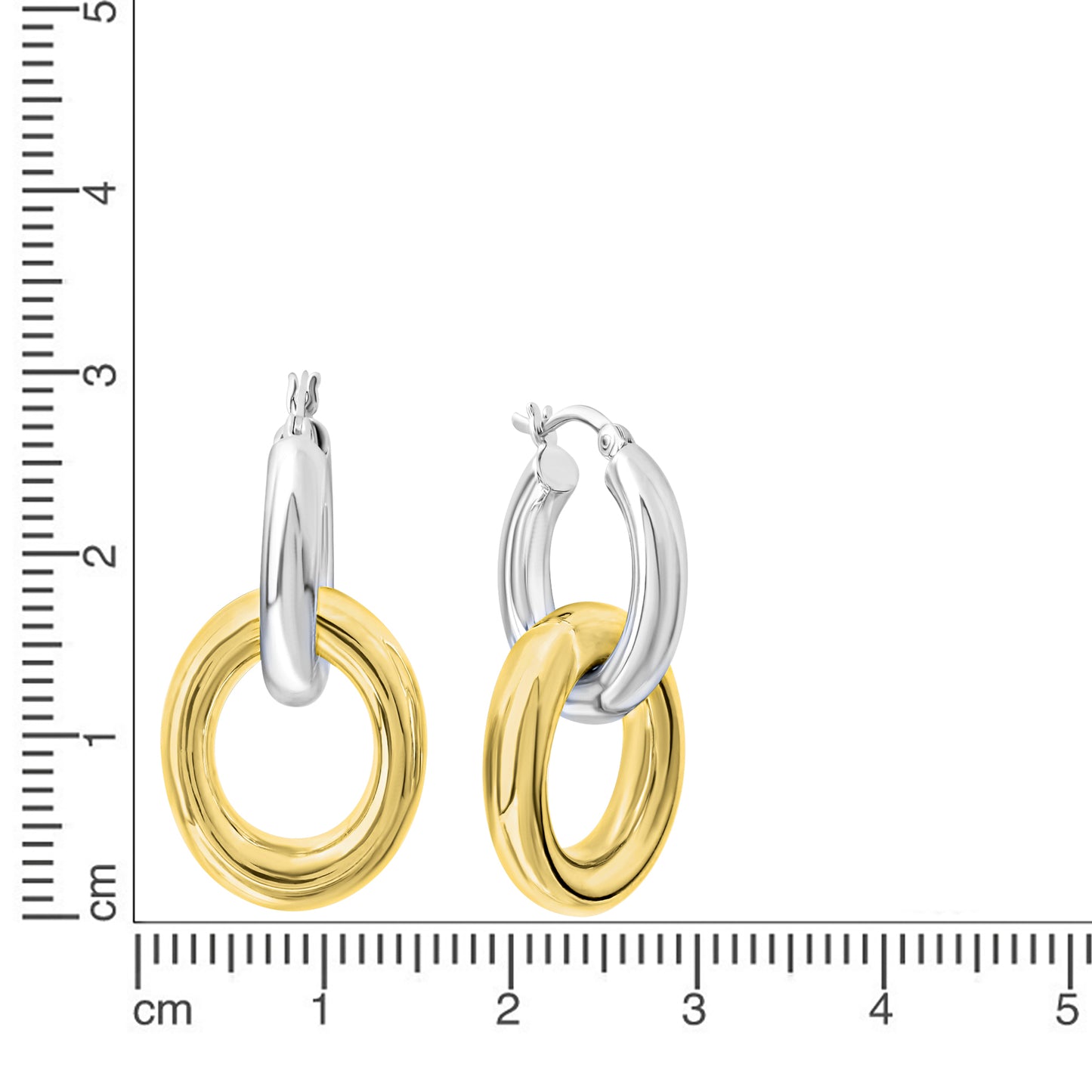 Creolen mit Einhänger 925/- Sterling Silber vergoldet (teil) 3,0cm ohne