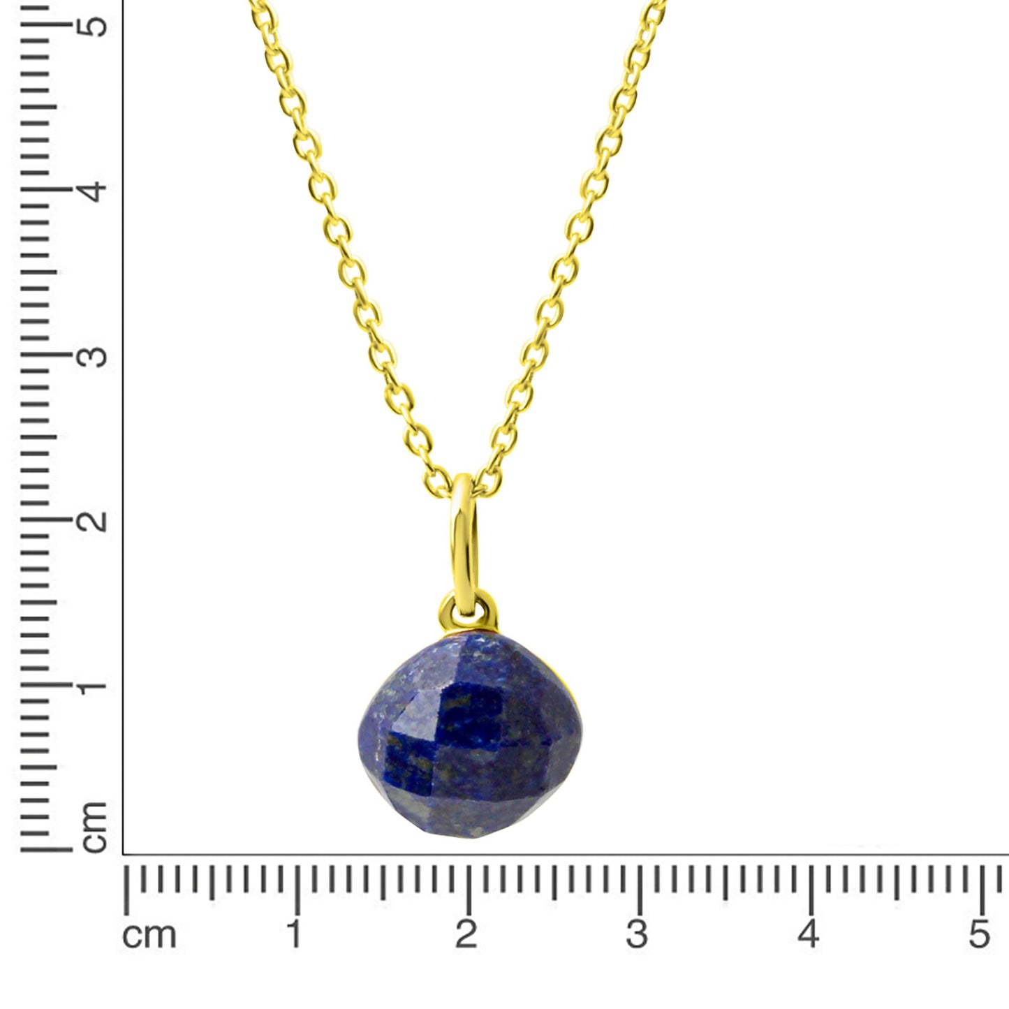 Halskette Silber vergoldet Lapislazuli Ankerkette 925/- Sterling Silber vergoldet 45,0cm Lapislazuli