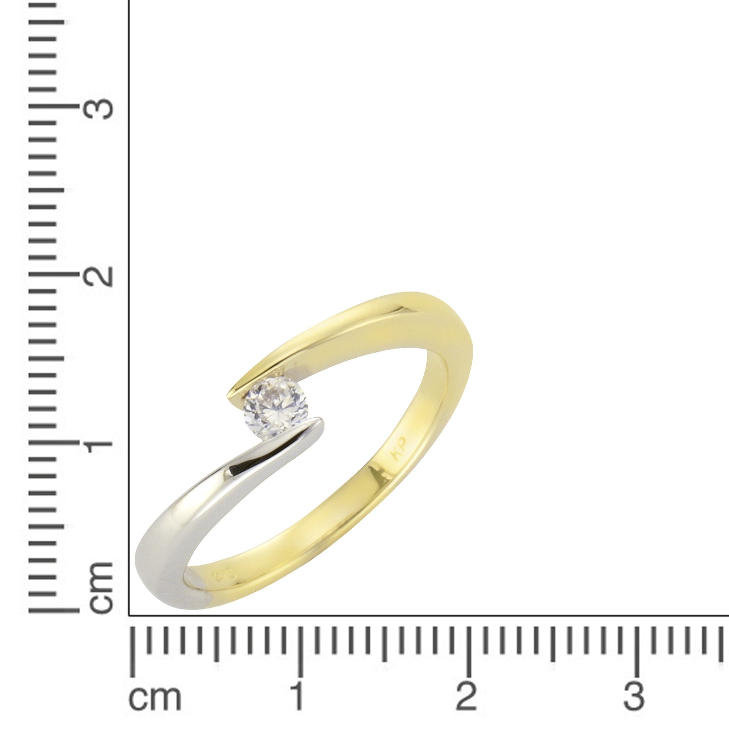 Ring 375/- Gold rhodiniert (teil) Zirkonia