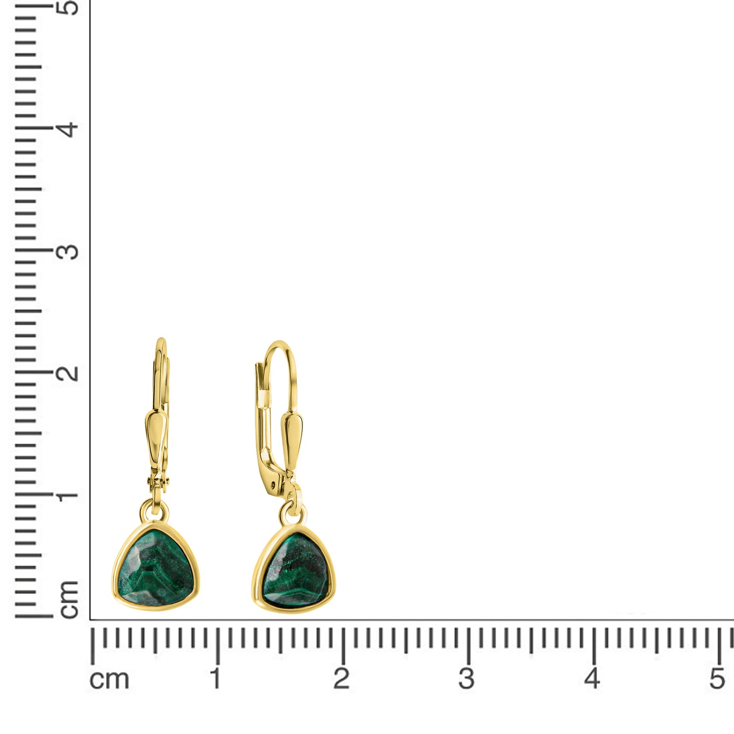 Ohrhänger 925/- Sterling Silber vergoldet 1,9cm Malachit