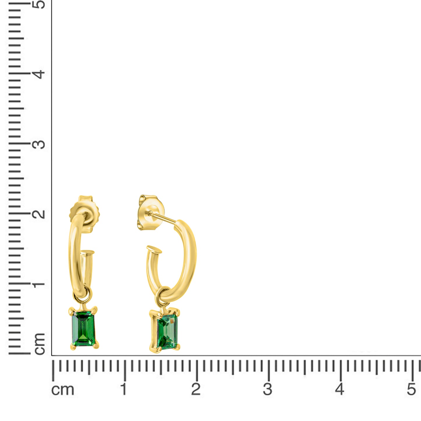 Steckcreolen mit Einhänger 925/- Sterling Silber vergoldet 1,4cm Zirkonia