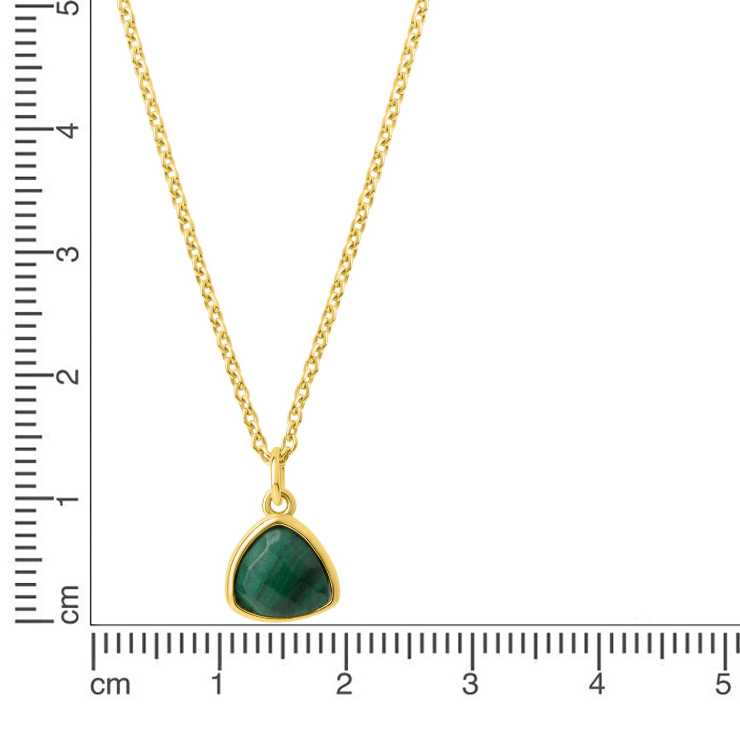 Anhänger mit Kette Ankerkette 925/- Sterling Silber vergoldet 45,0cm Malachit